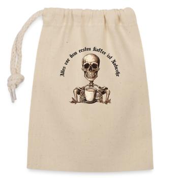 Squelette dans le Style d’Art mural, cadeau pour les amis - Sac cadeau en coton avec cordon (14 x 20 cm) - nature - Devant
