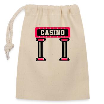 casino vegas säule - Verschließbarer Geschenkbeutel aus Baumwolle (14x20cm) - Natur - Vorne