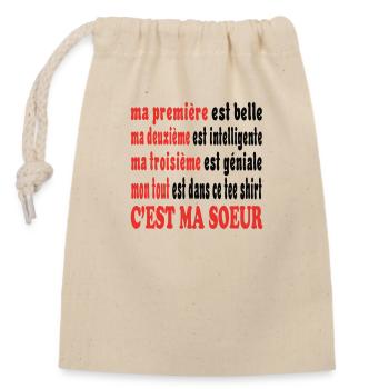 My SISTER - Closable cotton gift bag (14x20cm) - nature - Front