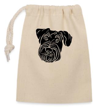 Middle Schnauzer - Closable cotton gift bag (14x20cm) - nature - Front