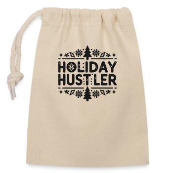 Holiday Hustler - Verschließbarer Geschenkbeutel aus Baumwolle (14x20cm) - Natur - Vorne