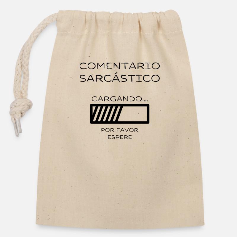 Loading: Sarcastic Comment in Progress - Closable cotton gift bag (14x20cm) - nature