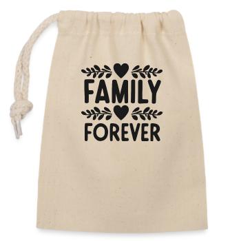 Family Forever - Closable cotton gift bag (14x20cm) - nature - Front