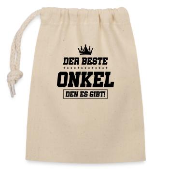 The best uncle - Closable cotton gift bag (14x20cm) - nature - Front