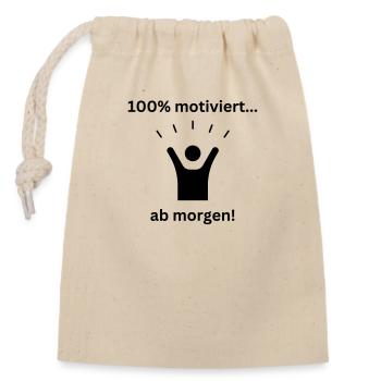 100 motivés - Sac cadeau en coton avec cordon (14 x 20 cm) - nature - Devant