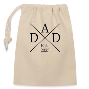 Dad Est 25 - Verschließbarer Geschenkbeutel aus Baumwolle (14x20cm) - Natur - Vorne