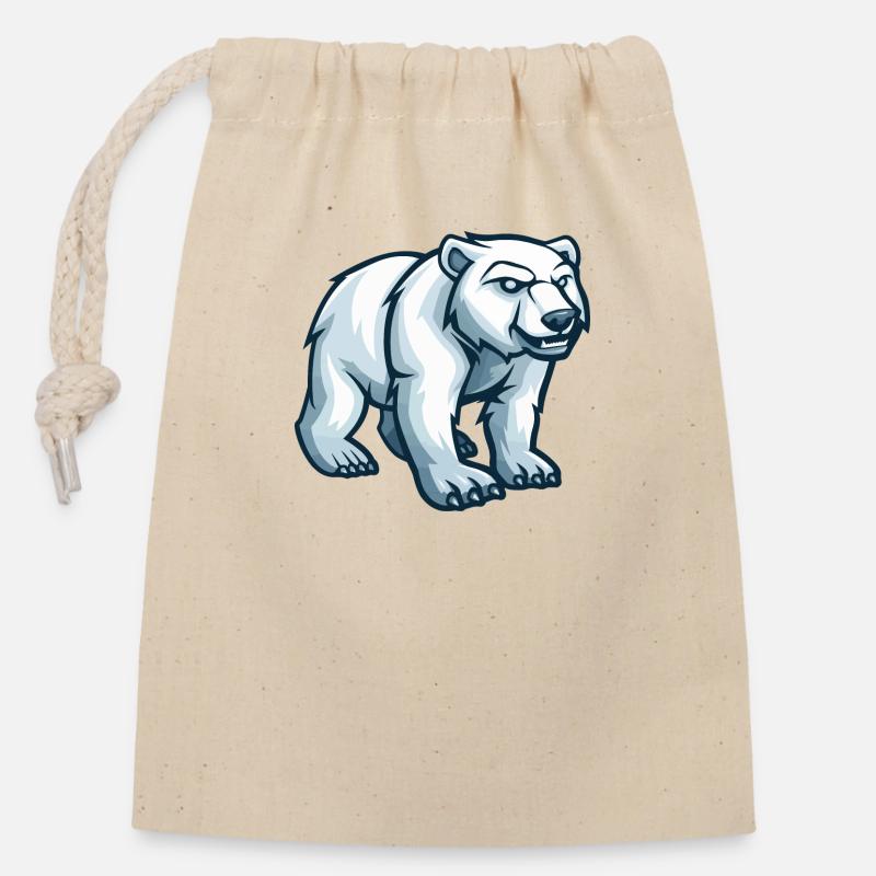 Polar Bear Comic - Closable cotton gift bag (14x20cm) - nature