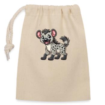 Hyène - Sac cadeau en coton avec cordon (14 x 20 cm) - nature - Devant