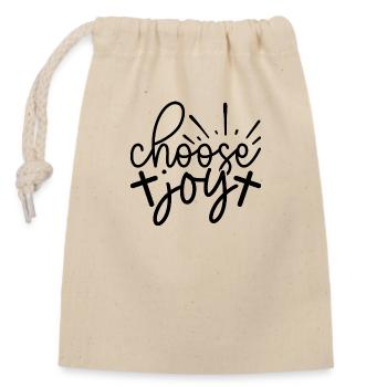 Choose Joy - Verschließbarer Geschenkbeutel aus Baumwolle (14x20cm) - Natur - Vorne