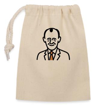 Friedrich Merz Cartoon Comic - Verschließbarer Geschenkbeutel aus Baumwolle (14x20cm) - Natur - Vorne