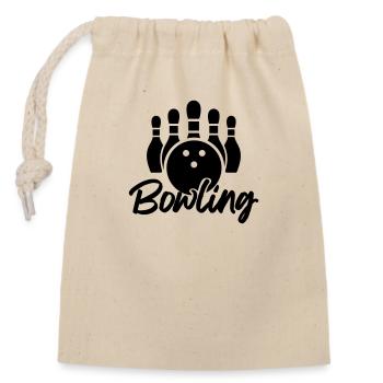 bowling - Verschließbarer Geschenkbeutel aus Baumwolle (14x20cm) - Natur - Vorne