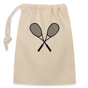 Raquette de squash Logo Croix Noir - Sac cadeau en coton avec cordon (14 x 20 cm) - nature - Devant