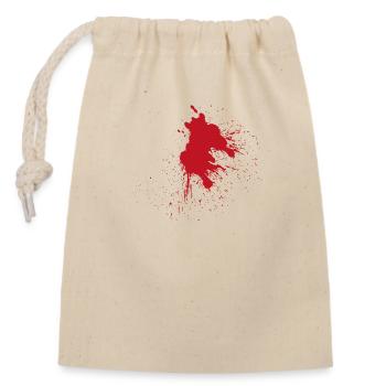 Farbspritzer Blutfleck Kleks Blut rot Geschenk - Verschließbarer Geschenkbeutel aus Baumwolle (14x20cm) - Natur - Vorne