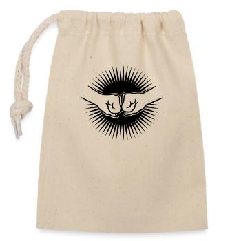Greeting star sun - Closable cotton gift bag (14x20cm) - nature - Front
