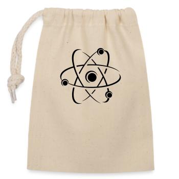 Wissenschaft Atom Icon - Verschließbarer Geschenkbeutel aus Baumwolle (14x20cm) - Natur - Vorne