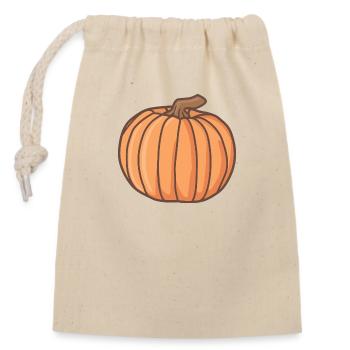pumpkin - Closable cotton gift bag (14x20cm) - nature - Front
