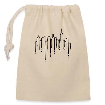 Silhouette Graffiti Skyscrapers - Closable cotton gift bag (14x20cm) - nature - Front