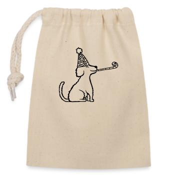 Puppy Birthday Child Celebrate Birthday - Closable cotton gift bag (14x20cm) - nature - Front