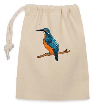 Colorful bird - Closable cotton gift bag (14x20cm) - nature - Front