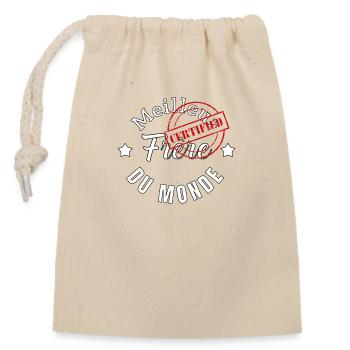 Meilleur frère du monde - Sac cadeau en coton avec cordon (14 x 20 cm) - nature - Devant