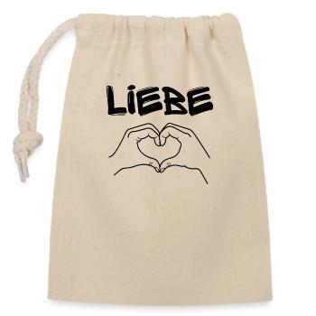 Liebe - Cooles Design für Liebe und Valentinstag - Verschließbarer Geschenkbeutel aus Baumwolle (14x20cm) - Natur - Vorne