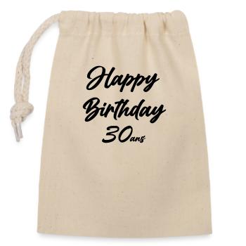 happy birthday 30 years - Closable cotton gift bag (14x20cm) - nature - Front