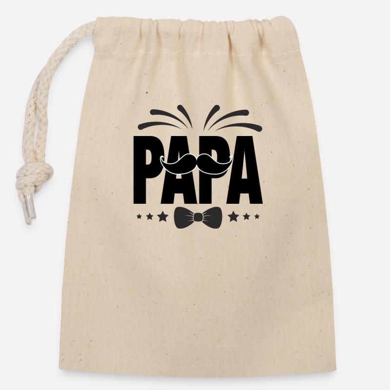 DAD - Closable cotton gift bag (14x20cm) - nature
