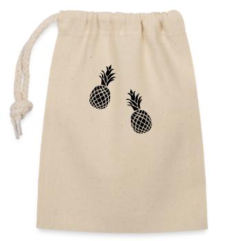 Ananas Silhouette - Verschließbarer Geschenkbeutel aus Baumwolle (14x20cm) - Natur - Vorne