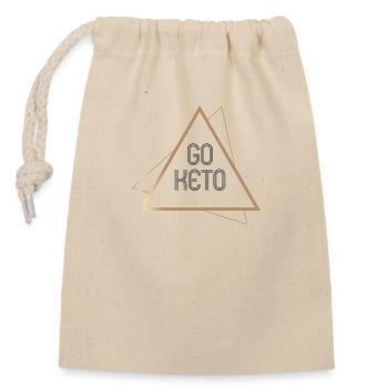 Keto - Ketogene Ernährung - Verschließbarer Geschenkbeutel aus Baumwolle (14x20cm) - Natur - Vorne