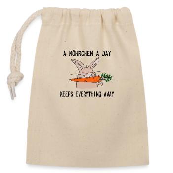 Hilde Rabbit Carrot T Shirt Slogan comic style - Closable cotton gift bag (14x20cm) - nature - Front
