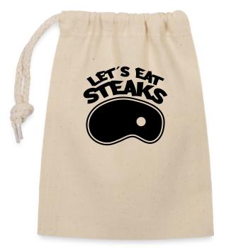 steaks lets eat 1 - Verschließbarer Geschenkbeutel aus Baumwolle (14x20cm) - Natur - Vorne