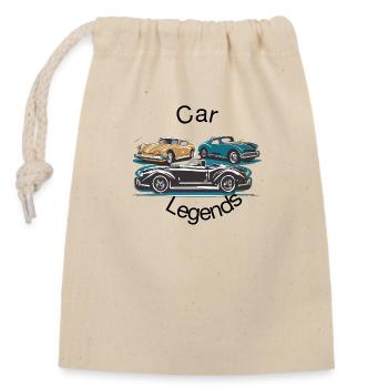 Car legends - Verschließbarer Geschenkbeutel aus Baumwolle (14x20cm) - Natur - Vorne