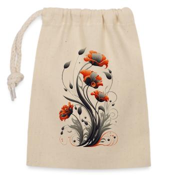 Mohnblume, Mohn, Klatschmohn, Blume, Garten, Natur - Verschließbarer Geschenkbeutel aus Baumwolle (14x20cm) - Natur - Vorne