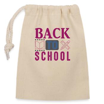 Back to School, Schulbeginn Sommerferien Ende, Fun - Verschließbarer Geschenkbeutel aus Baumwolle (14x20cm) - Natur - Vorne