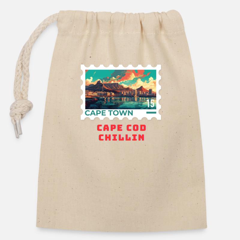 Le Cap - Sac cadeau en coton avec cordon (14 x 20 cm) - nature