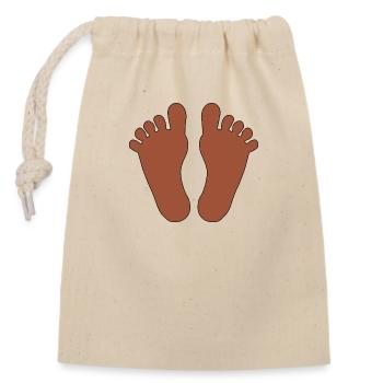 Baby Füße Mädchen Junge - Verschließbarer Geschenkbeutel aus Baumwolle (14x20cm) - Natur - Vorne