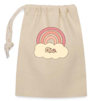 Bébé arc-en-ciel - Sac cadeau en coton avec cordon (14 x 20 cm) - nature - Devant