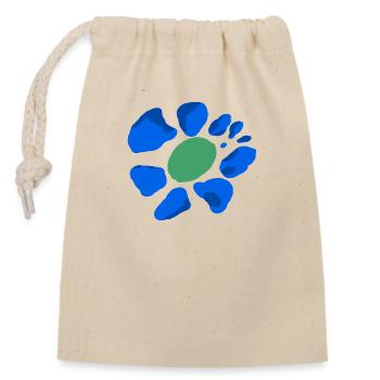 Blume Farbklecks - Verschließbarer Geschenkbeutel aus Baumwolle (14x20cm) - Natur - Vorne