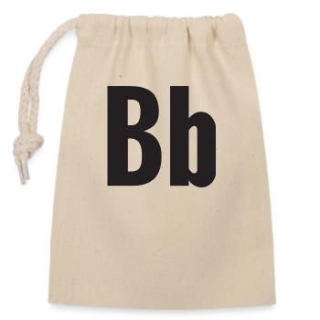 Buchstabe B - Verschließbarer Geschenkbeutel aus Baumwolle (14x20cm) - Natur - Vorne