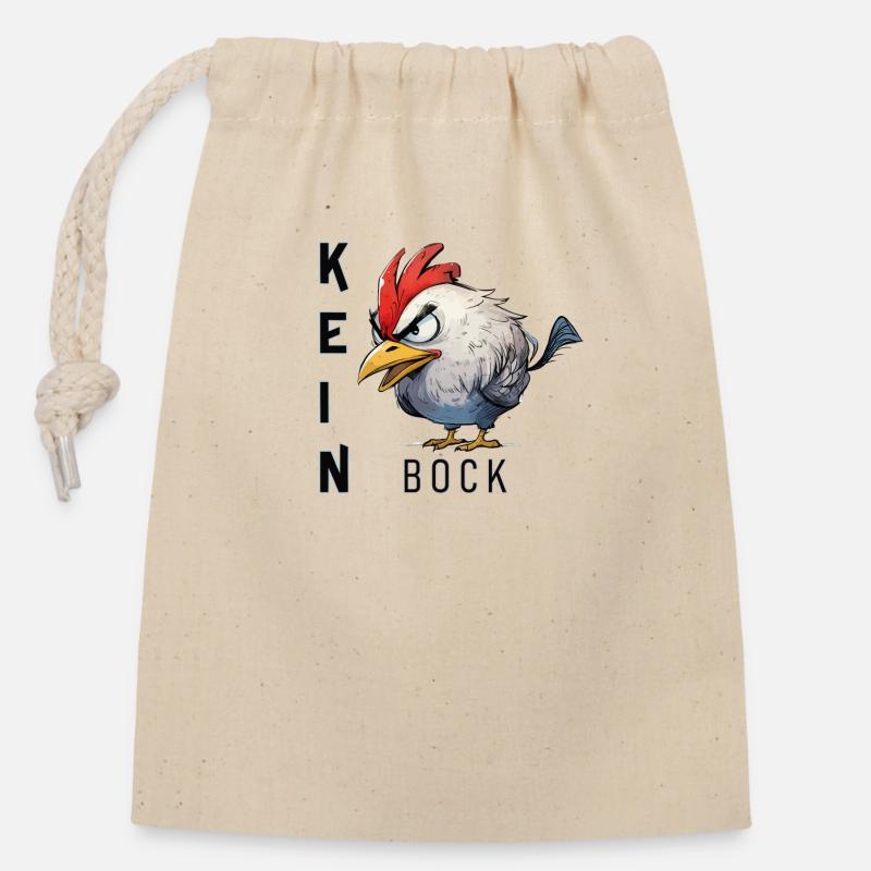 böser Hahn kein bock - Verschließbarer Geschenkbeutel aus Baumwolle (14x20cm) - Natur