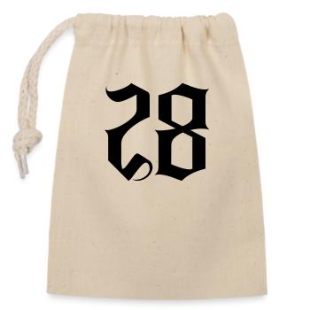 28 - Closable cotton gift bag (14x20cm) - nature - Front