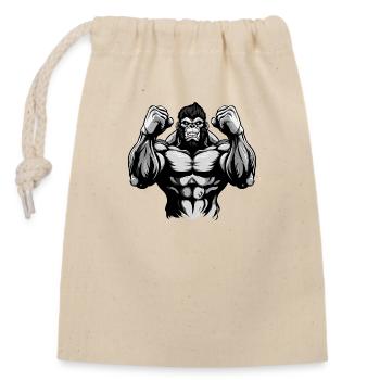 Gorilla Gym Muscle Workout - Closable cotton gift bag (14x20cm) - nature - Front