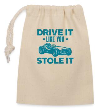 Vintage Car Veteran Classic Car Freedom United States - Closable cotton gift bag (14x20cm) - nature - Front