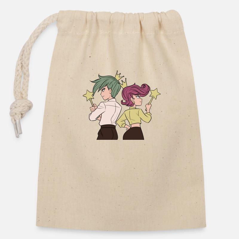 Godparents - Closable cotton gift bag (14x20cm) - nature