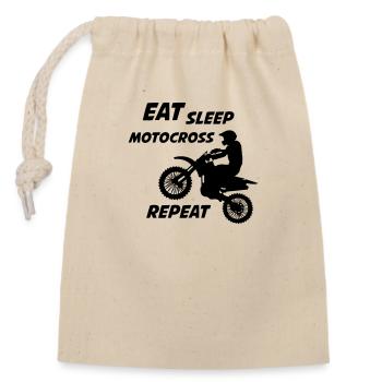 Manger Dormir Motocross - Sac cadeau en coton avec cordon (14 x 20 cm) - nature - Devant