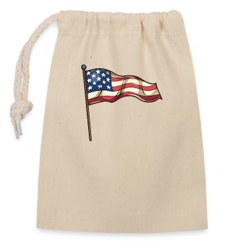 America Flag - Closable cotton gift bag (14x20cm) - nature - Front