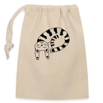 Lineart pour chat - Sac cadeau en coton avec cordon (14 x 20 cm) - nature - Devant