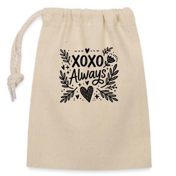 XOXO Always - Closable cotton gift bag (14x20cm) - nature - Front