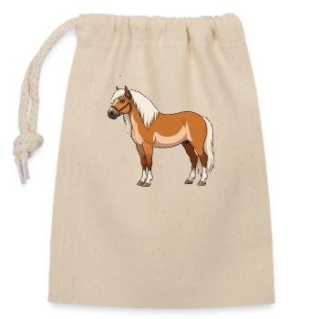 Haflinger bangs real - Closable cotton gift bag (14x20cm) - nature - Front
