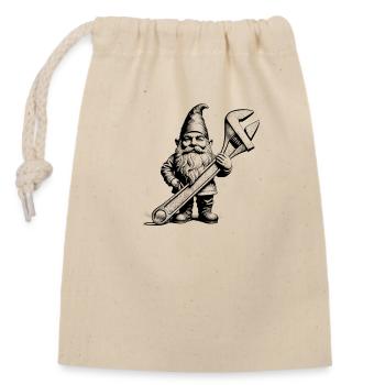 Dwarf - Closable cotton gift bag (14x20cm) - nature - Front
